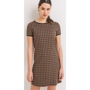 Promod Shift Dress orange and blue